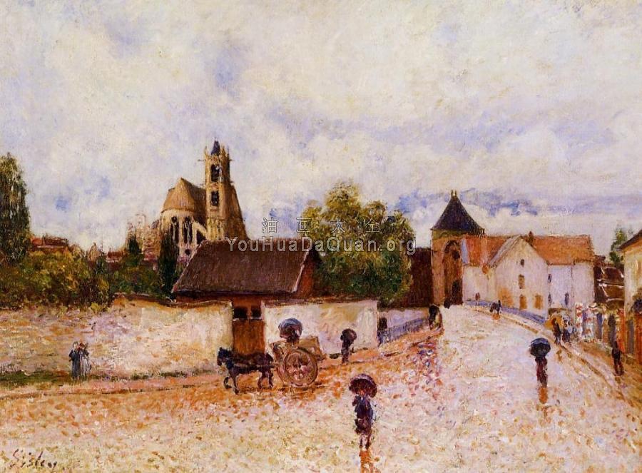 Moret-sur-Loing, Rainy Weather - 阿尔弗莱德·西斯莱